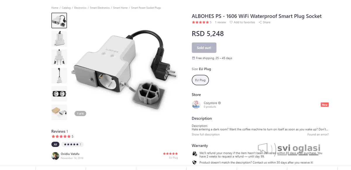 ALBOHES PS - 1606 WiFi Waterproof Smart Plug Socket