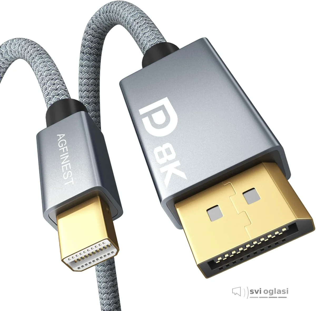 8k Mini Displayport to Displayport Cable, Bi-Directional Mini DisplayPort to DisplayPort 1.4 Converter Cable (Mini DP -