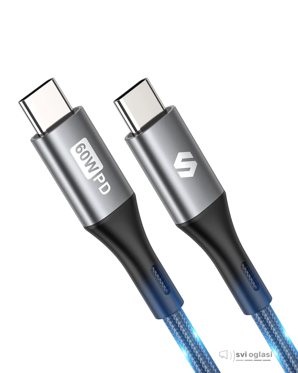 Silkland USB C to USB C Cable 60W 6.6FT, PD QC 3.0, Type C Fast Charge USBC Cord Compatible for Samsung S23 S22 S21 Ultr