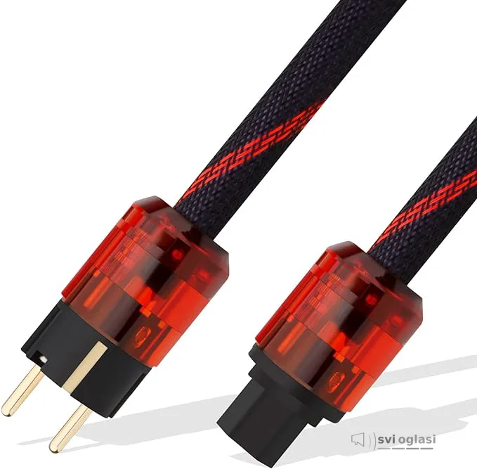 YuanYong Audiophile High End Power Cable OFC 2-Pin IEC-C15 Plug with Gold-Plated High-Quality