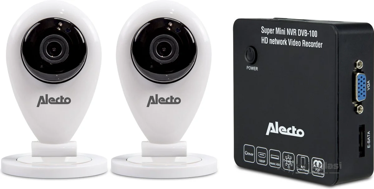 Alecto DVB-100 SET Netwerk Video Recorder met 2 wifi camera's