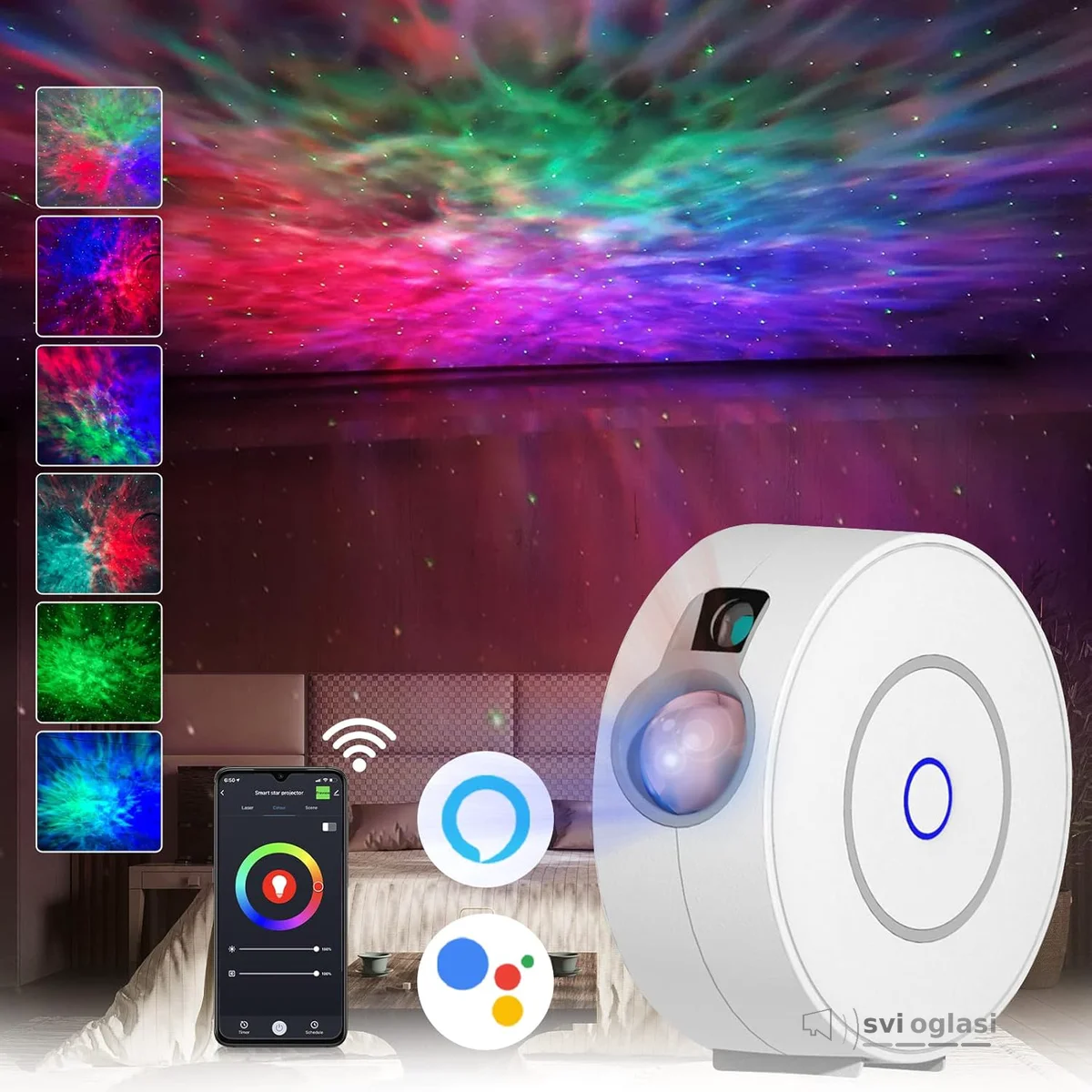 Smart Galaxy Projector with Nebula CloudMoving Ocean Wave